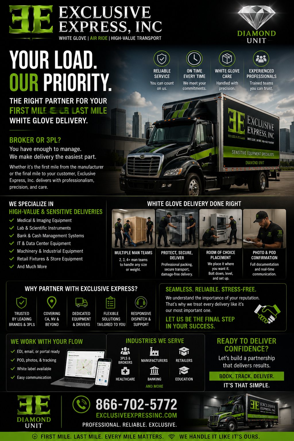 Exclusive Express field work — specialized freight delivery in California